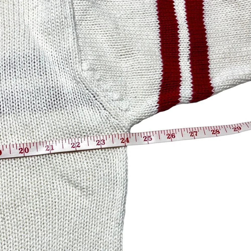 Structure USA‎ Off White Knit Sweater Red Blue Stripes Sz XL